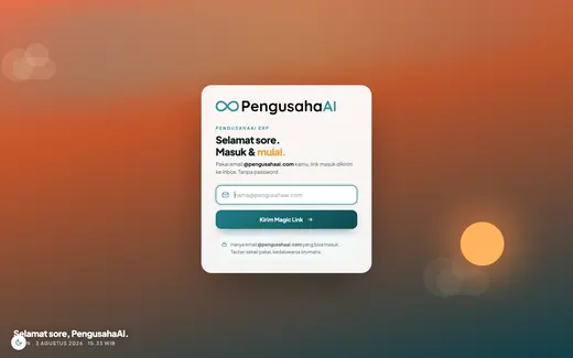 Tampilan situs PengusahaAI ERP