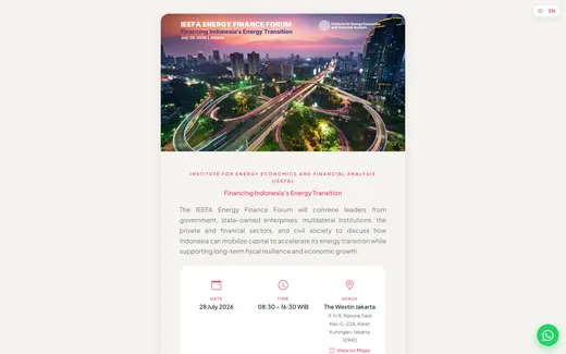 Tampilan situs IEEFA Energy Finance Forum