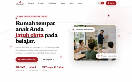 Tampilan situs Rumah Ilmuku