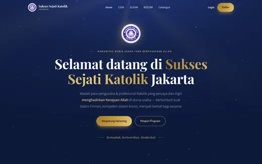 Tampilan situs Sukses Sejati Katolik